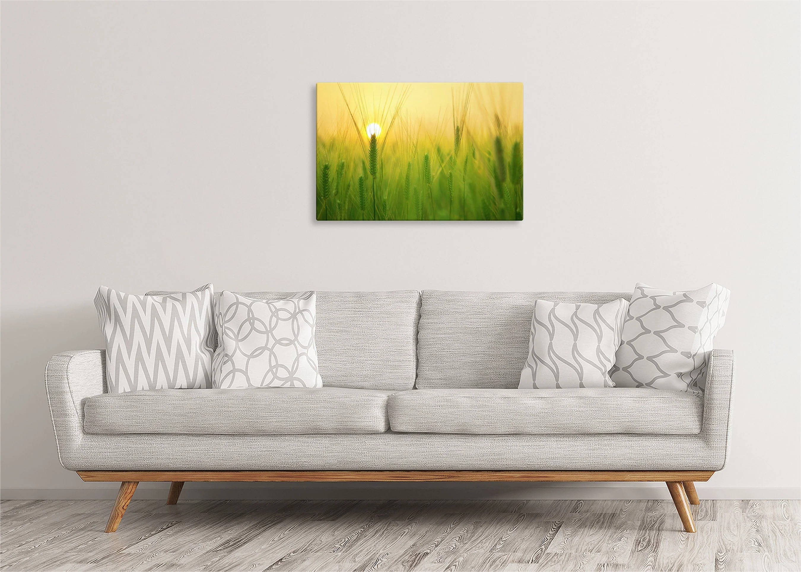 Barley Field at Sunrise | Gallery Wrap Wall Canvas - Image 4